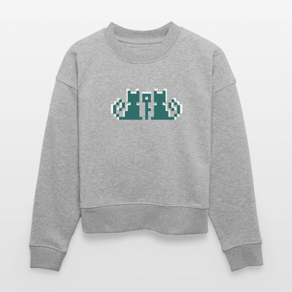Frauen Bio-Sweatshirt CROPSTER - Grau meliert