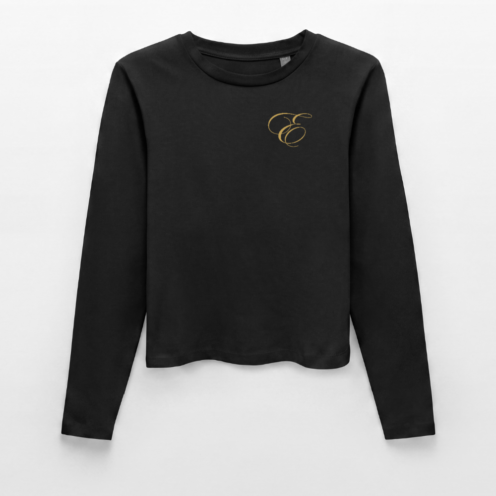 Slim Fit Frauen Organic Langarmshirt - Schwarz