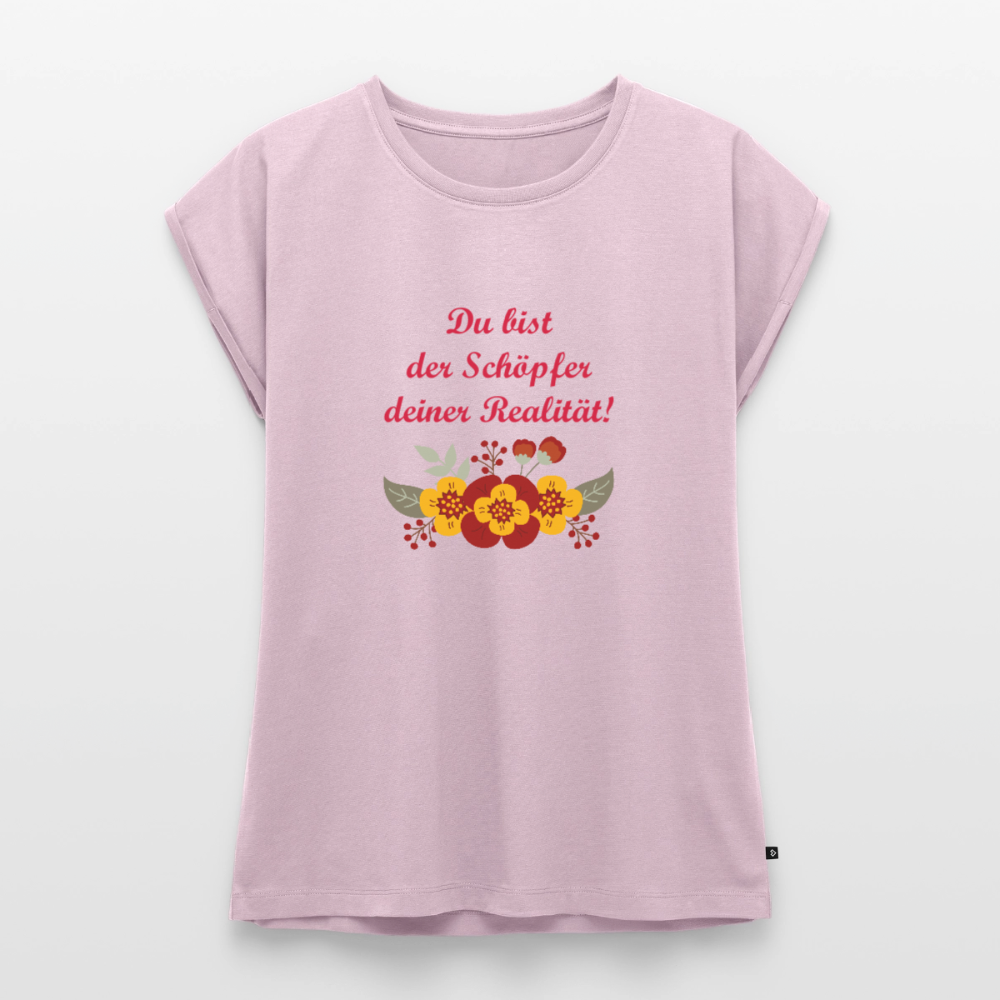 Frauen T-Shirt mit gerollten Ärmeln - Altrosa