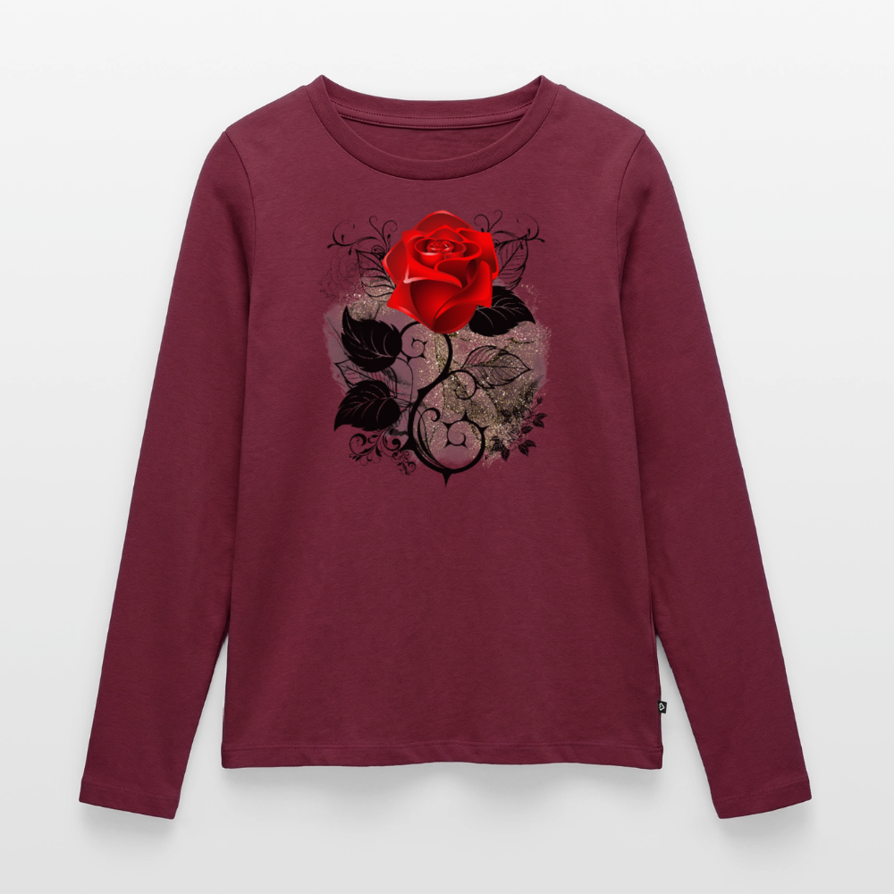 Frauen Premium Langarmshirt - Burgunderrot