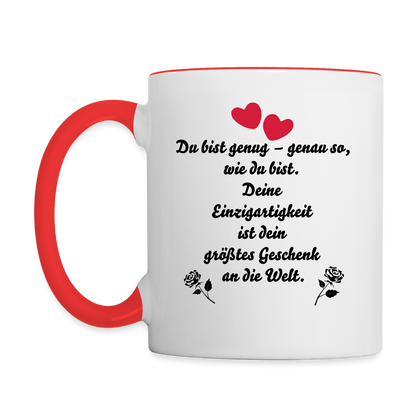 Tasse zweifarbig - Weiß/Rot