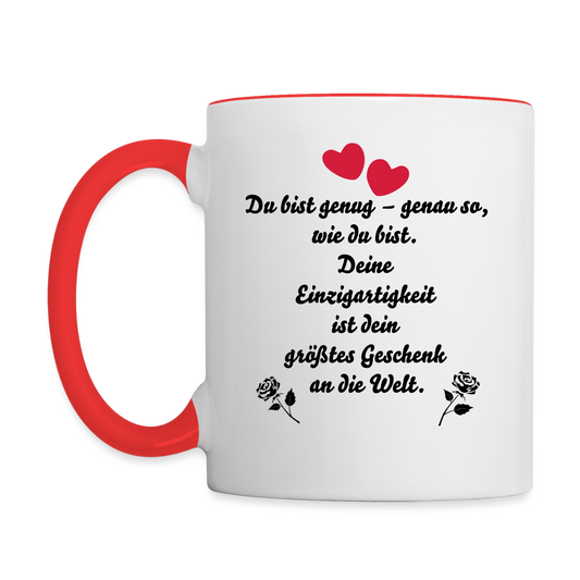 Tasse zweifarbig - Weiß/Rot