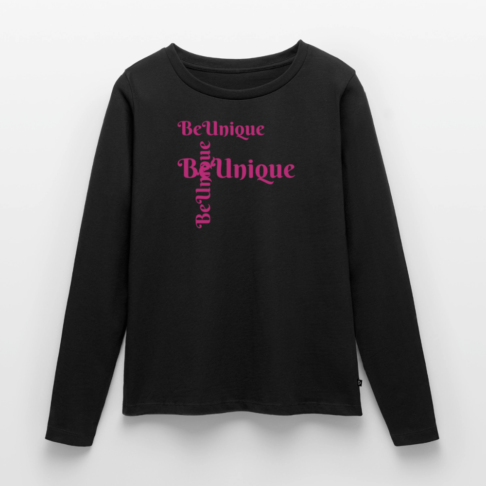 Frauen Premium Langarmshirt - Schwarz