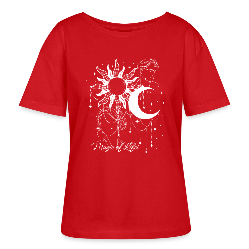 Relaxed Rundhals Frauen Bio-T-Shirt - Rot