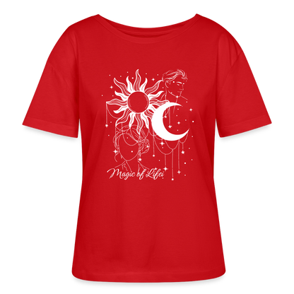 Relaxed Rundhals Frauen Bio-T-Shirt - Rot