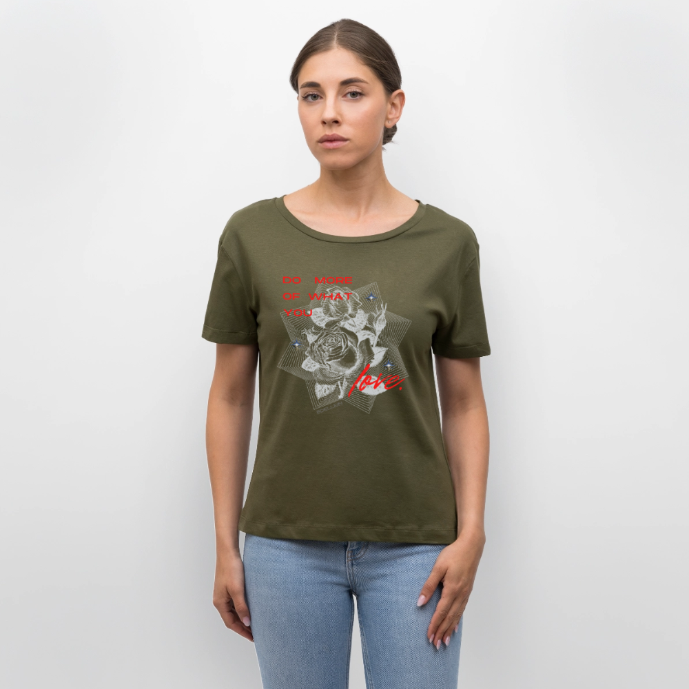 Relaxed Rundhals Frauen Bio-T-Shirt - Khaki