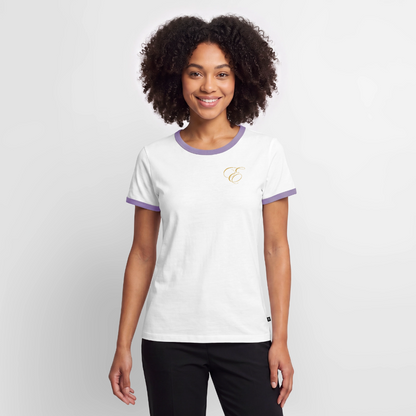 Frauen Kontrast-T-Shirt - Weiß/Lavendel