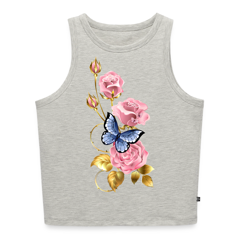 Cropped Frauen Organic Tank Top - Grau meliert