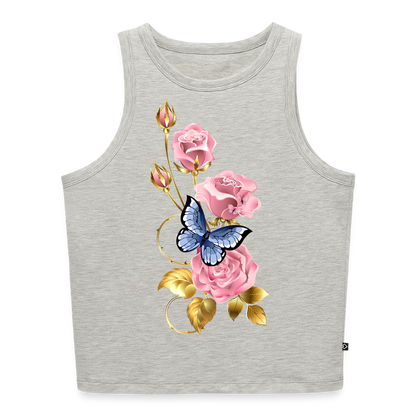 Cropped Frauen Organic Tank Top - Grau meliert