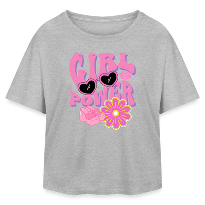 Relaxed Fit Frauen Modal Cotton T-Shirt - Grau meliert