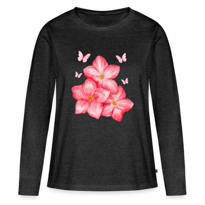 Frauen Premium Langarmshirt - Anthrazit meliert