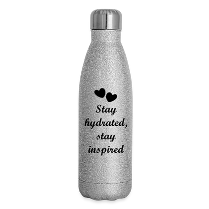 Glitzer Edelstahl Thermosflasche - Silber Glitzer