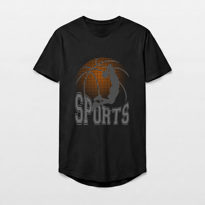Long Fit Männer T-Shirt - Schwarz