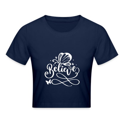 Cropped T-Shirt - Light Navy