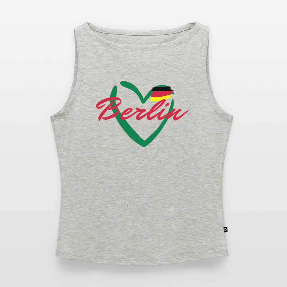 Frauen Tank Top mit U-Boot-Ausschnitt - Grau meliert