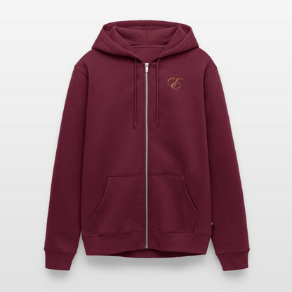 Männer Premium Kapuzenjacke - Burgunderrot