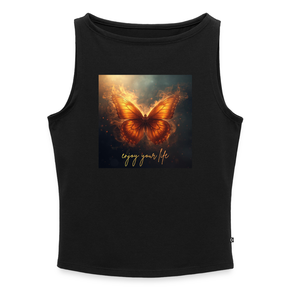 Frauen Organic Tank Top mit U-Boot-Ausschnitt - Schwarz
