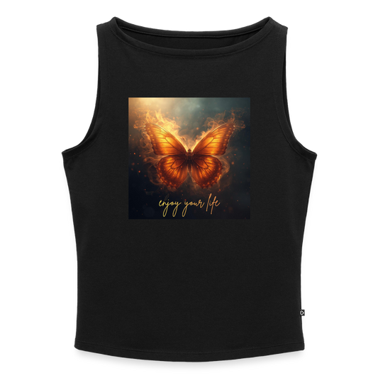 Frauen Organic Tank Top mit U-Boot-Ausschnitt - Schwarz
