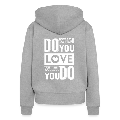 Frauen Premium Kapuzenjacke - Grau meliert