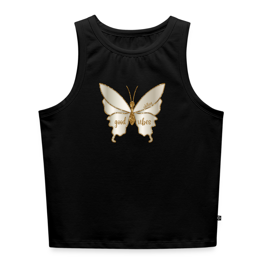 Frauen Cropped Tank Top - Schwarz