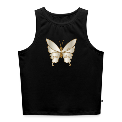 Frauen Cropped Tank Top - Schwarz