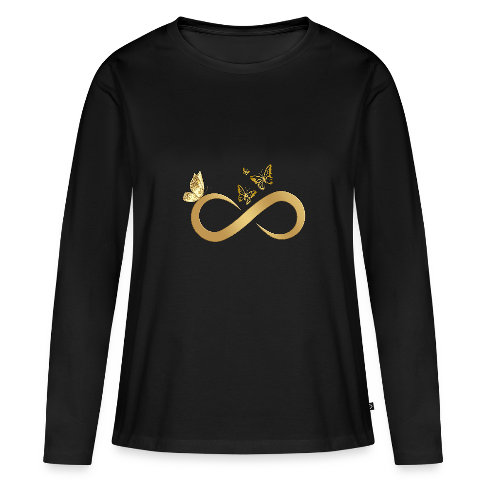 Frauen Premium Langarmshirt - Schwarz