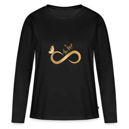 Frauen Premium Langarmshirt - Schwarz