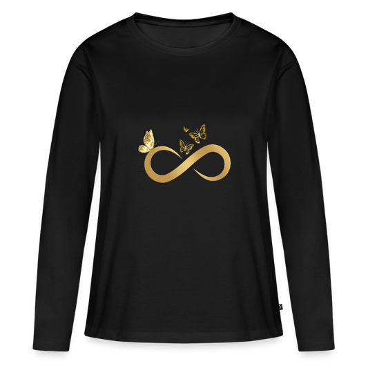 Frauen Premium Langarmshirt - Schwarz