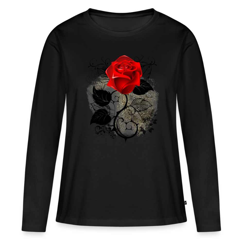 Frauen Premium Langarmshirt - Schwarz