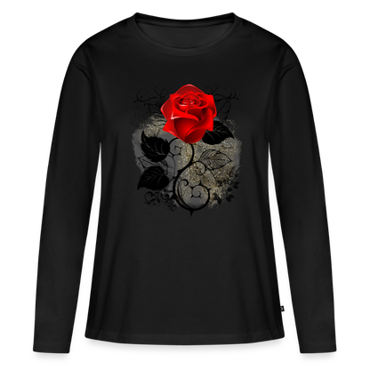 Frauen Premium Langarmshirt - Schwarz