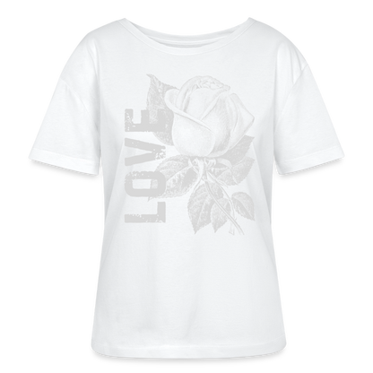 Relaxed Rundhals Frauen Bio-T-Shirt - Weiß