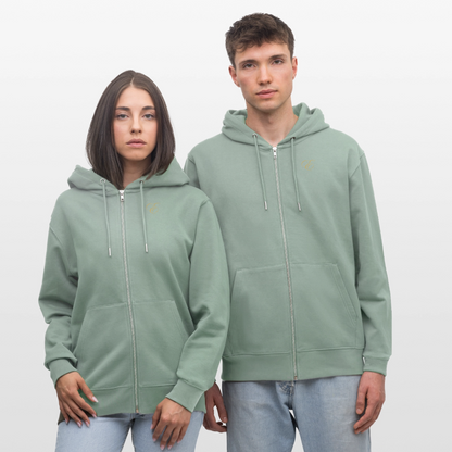 Unisex Bio-Kapuzenjacke CULTIVATOR - Helles Graugrün