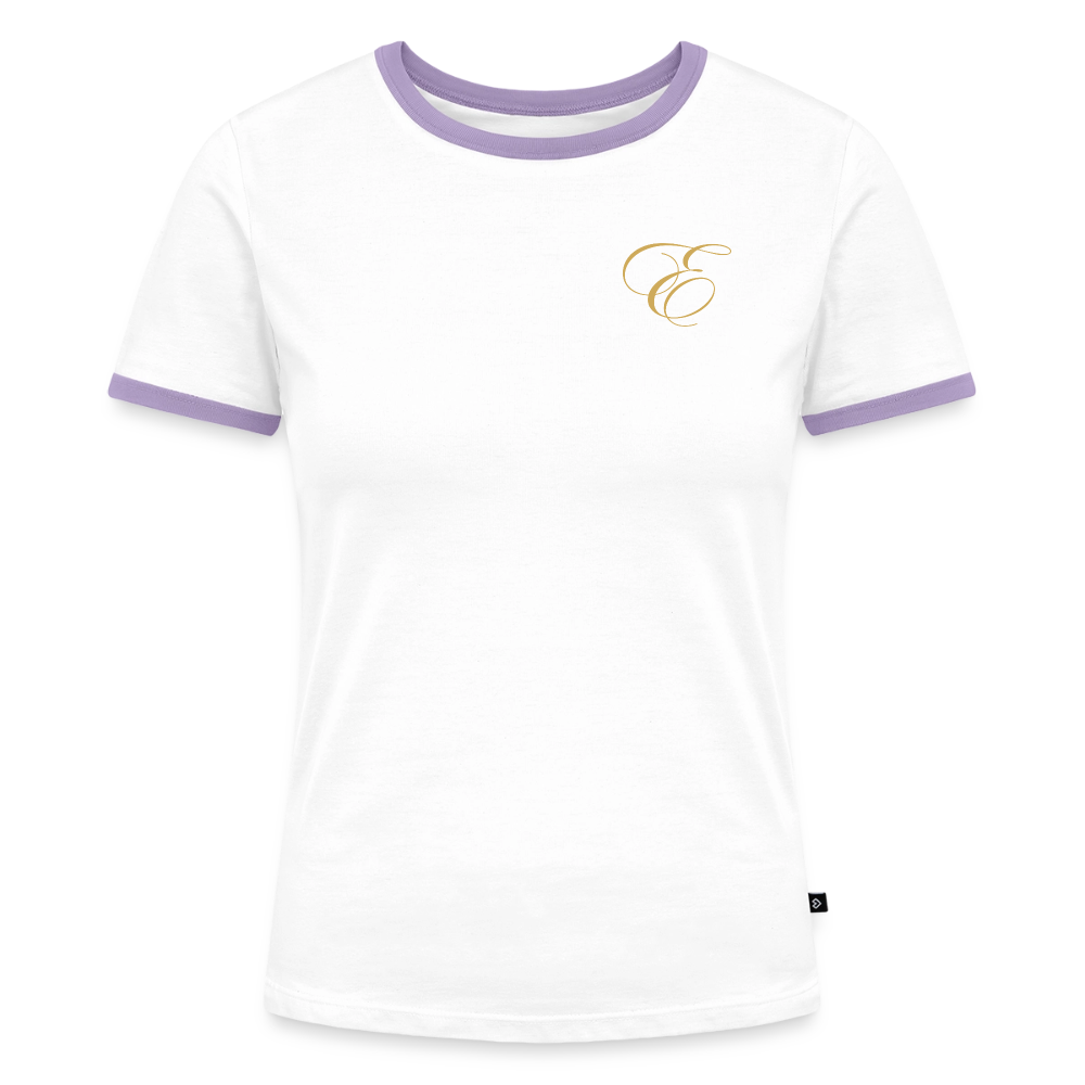 Frauen Kontrast-T-Shirt - Weiß/Lavendel