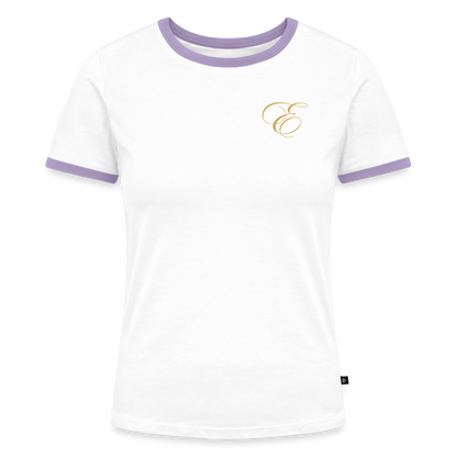 Frauen Kontrast-T-Shirt - Weiß/Lavendel