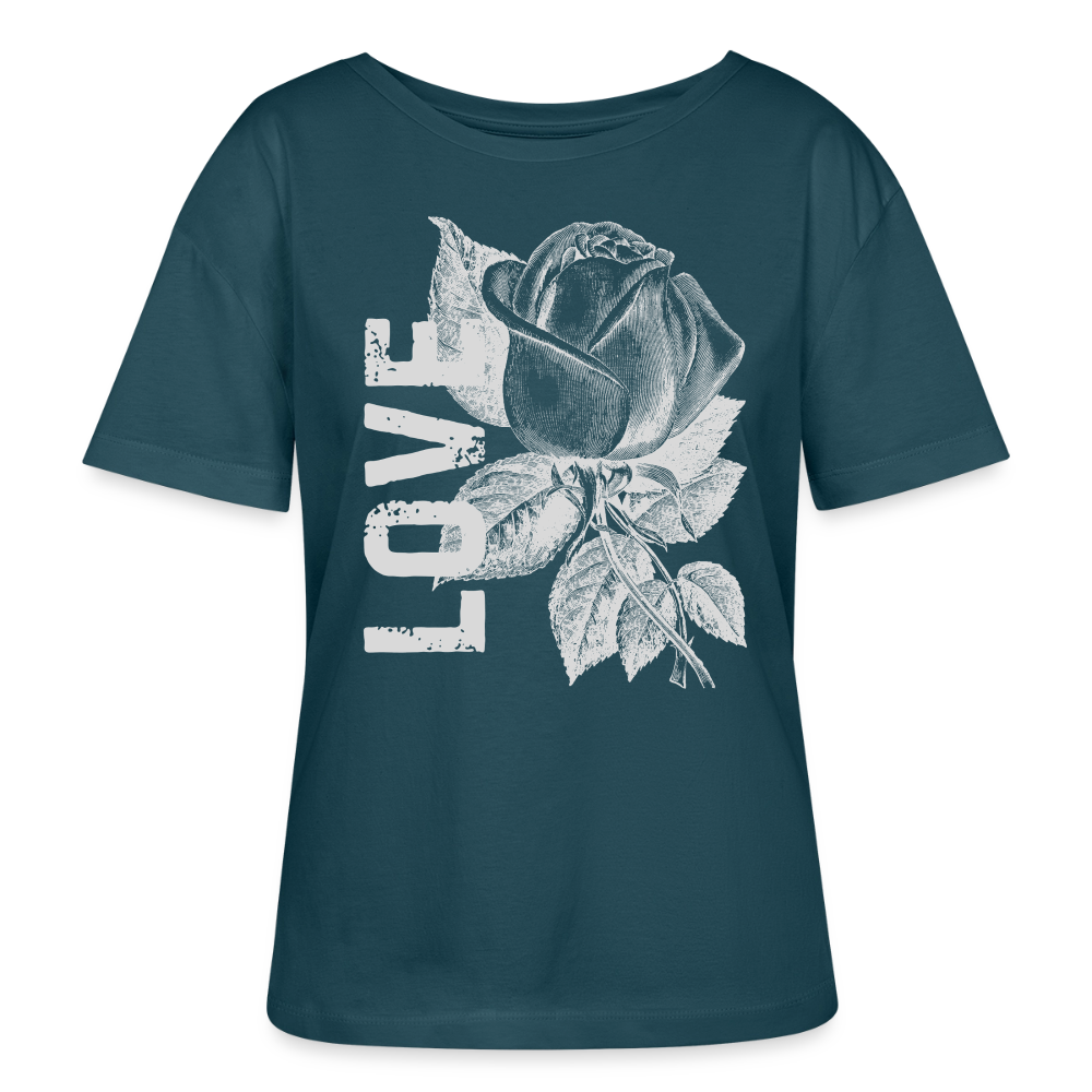 Relaxed Rundhals Frauen Bio-T-Shirt - Dunkles Petrol