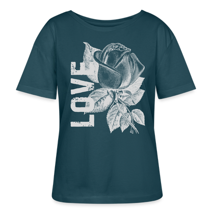 Relaxed Rundhals Frauen Bio-T-Shirt - Dunkles Petrol