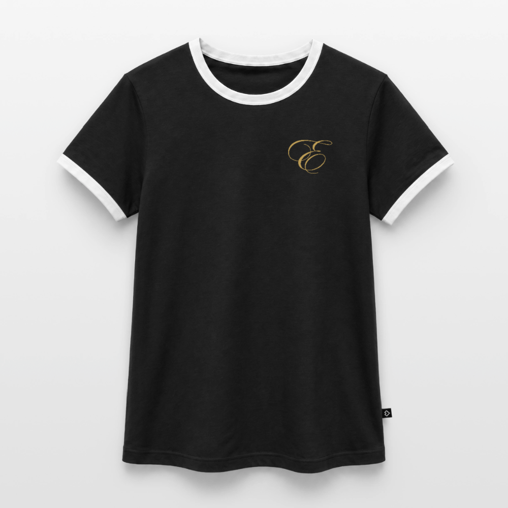 Frauen Kontrast-T-Shirt - Schwarz/Weiß