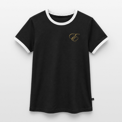 Frauen Kontrast-T-Shirt - Schwarz/Weiß