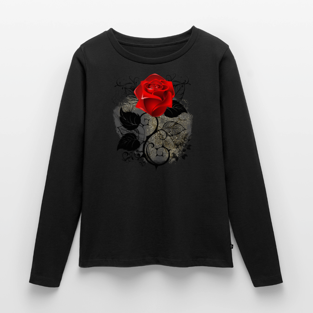 Frauen Premium Langarmshirt - Schwarz