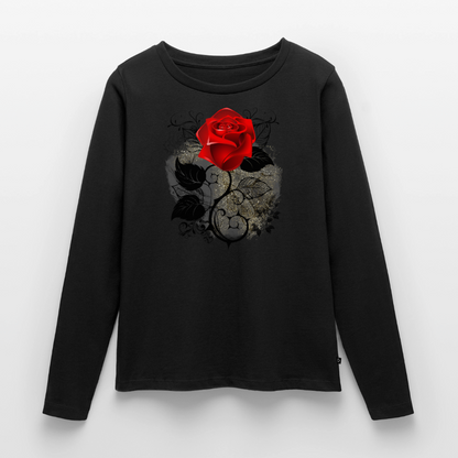 Frauen Premium Langarmshirt - Schwarz
