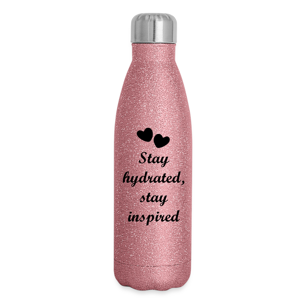 Glitzer Edelstahl Thermosflasche - Pink Glitzer