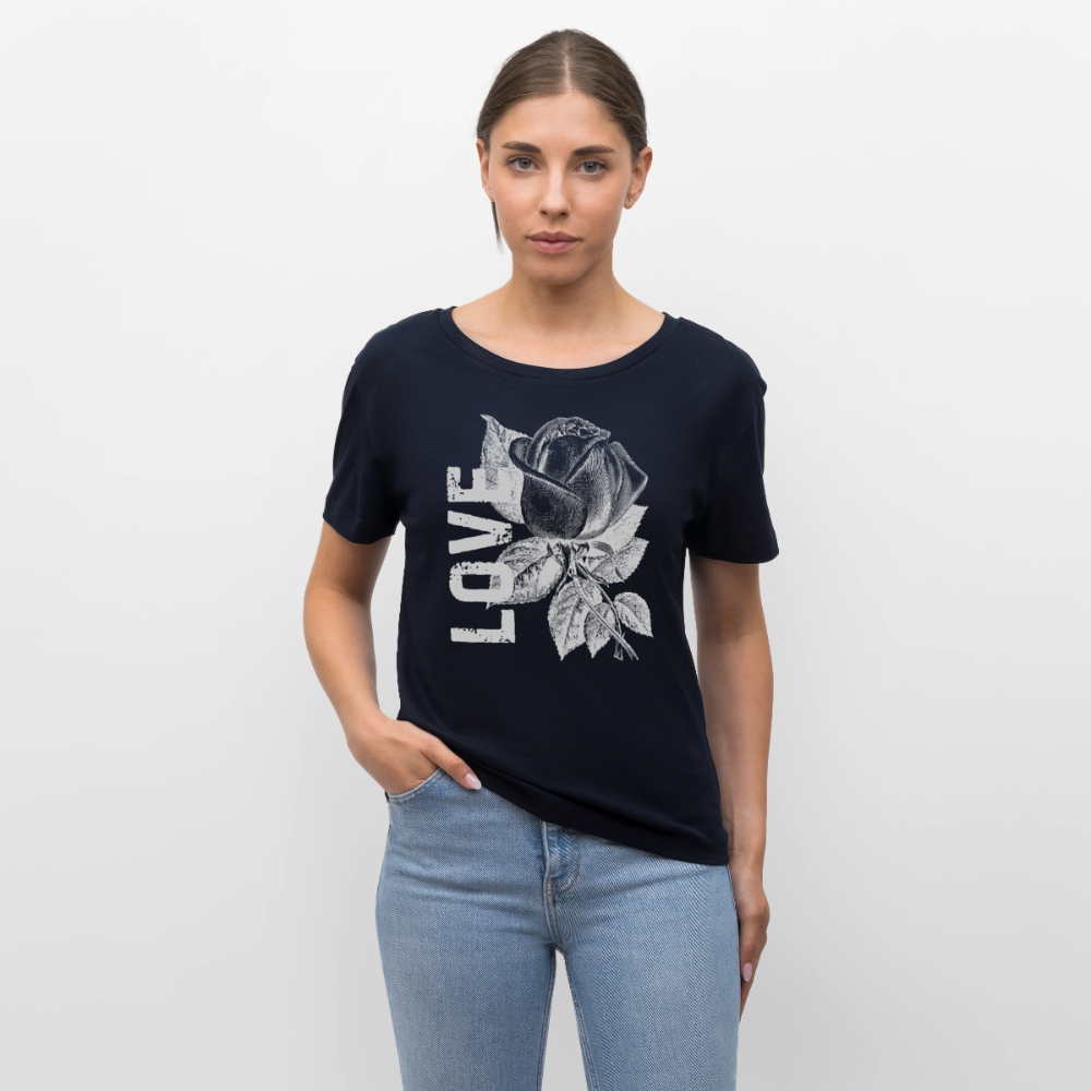Relaxed Rundhals Frauen Bio-T-Shirt - Navy