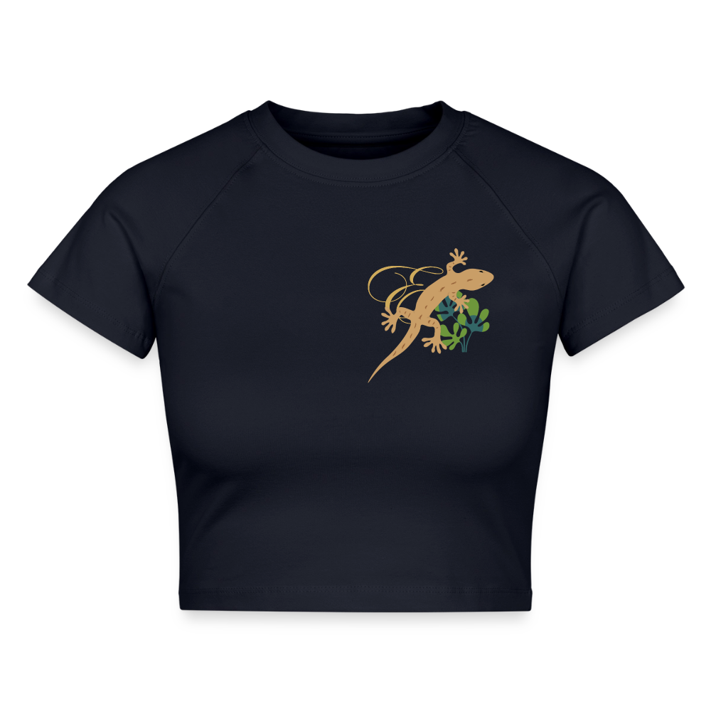 Damen Cropped T-Shirt - Navy
