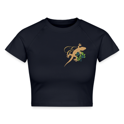 Damen Cropped T-Shirt - Navy