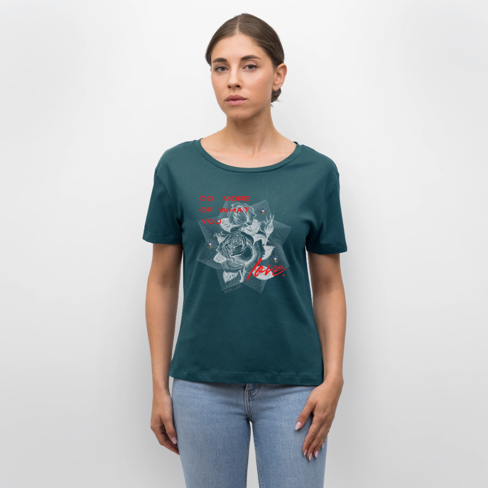 Relaxed Rundhals Frauen Bio-T-Shirt - Dunkles Petrol