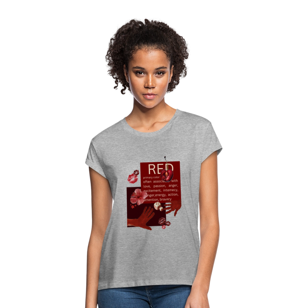 Relaxed Fit Frauen T-Shirt - Grau meliert
