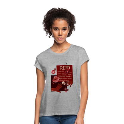 Relaxed Fit Frauen T-Shirt - Grau meliert