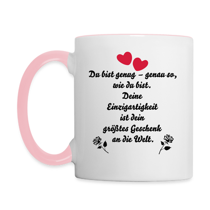 Tasse zweifarbig - Weiß/Pink