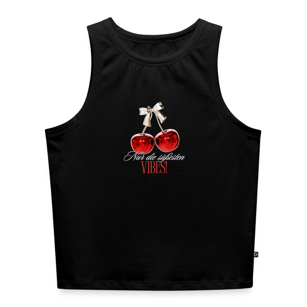 Cropped Frauen Organic Tank Top - Schwarz