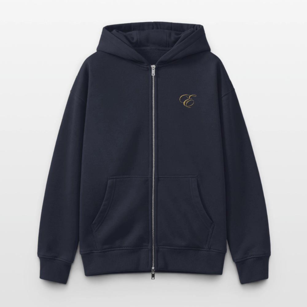 Oversized Heavyweight Unisex Zip Hoodie - Navy